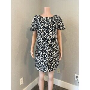 Kikisol Lightweight Sheer Black/ TAN Abstract Tunic SHIFT W/POCKETS MEDIUM #158